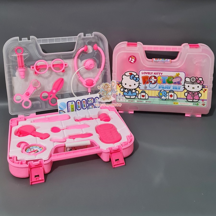 Mainan Anak Koper Dokter Pink Hello Kitty Doctor Playset - Mainan Dokter Dokteran Anak Perempuan