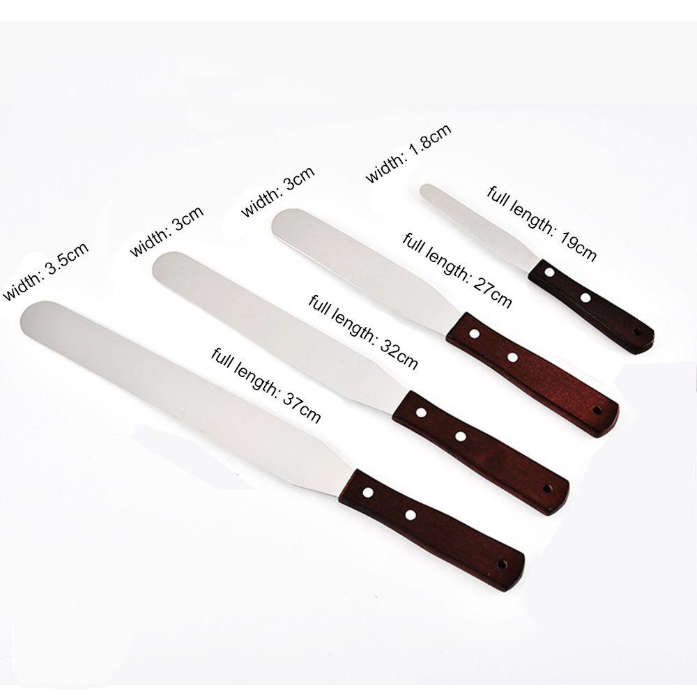 Populer4 /6 /8 /10 Inch Spatula Kue Stainless Steel Alat Kue Baking Penghalus Icing Frosting