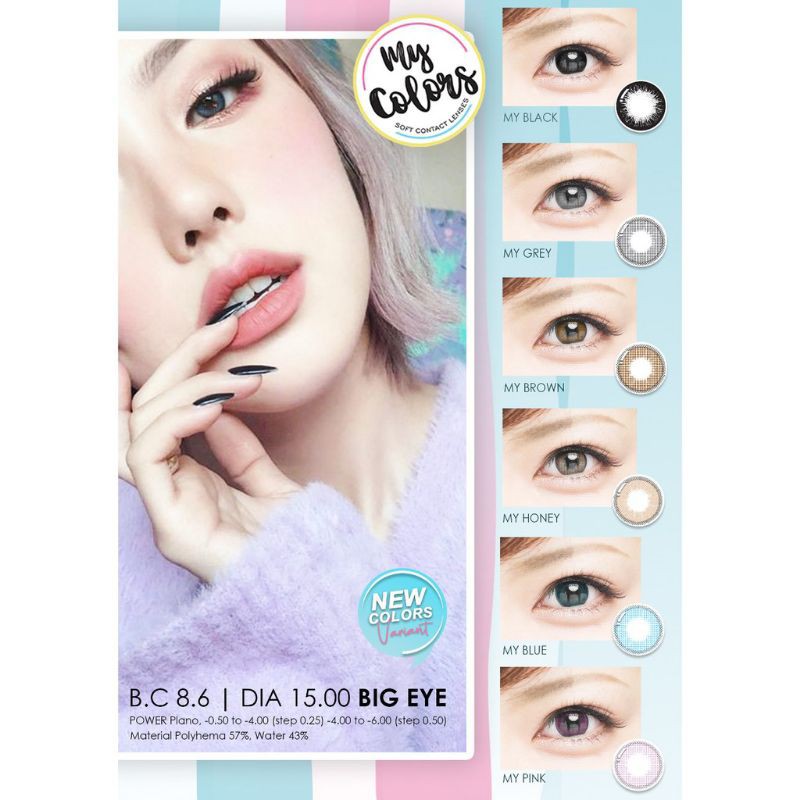 {BISA COD} SOFTLENS MY COLOR BY OMEGA NORMAL &amp; MINUS (-0.50 SD -6.00)