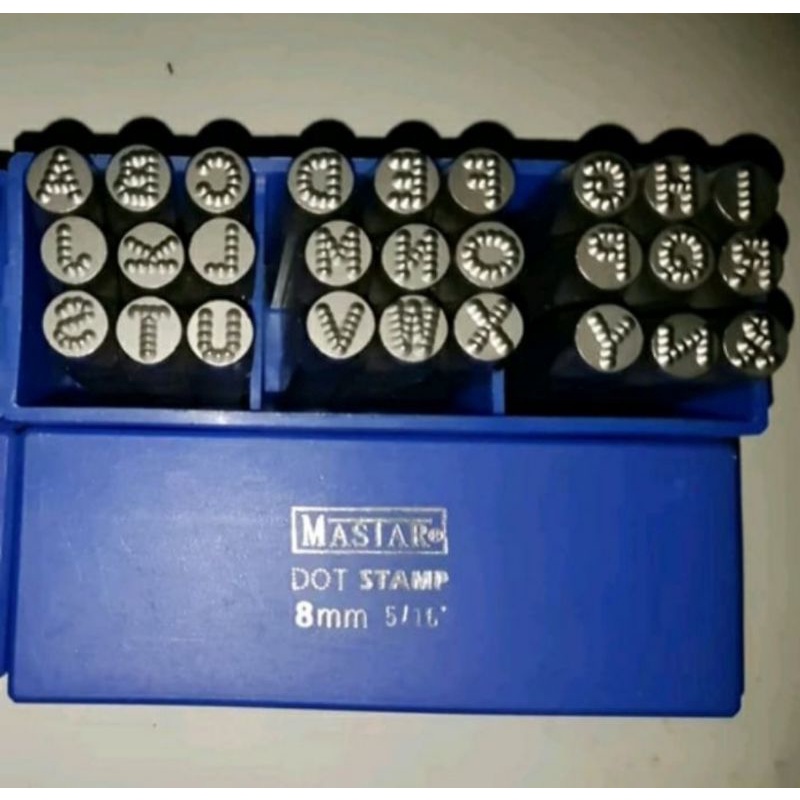 huruf + angka ketok 8MM model bintik MASTAR
