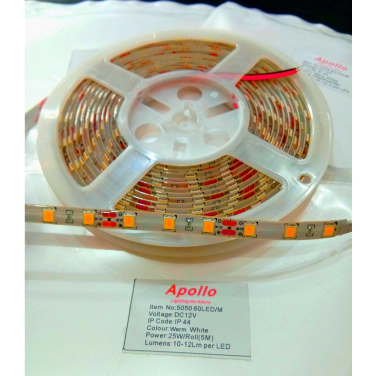 LAMPU LED STRIP APOLLO DC 12V 5M - PUTIH - WARM WHITE