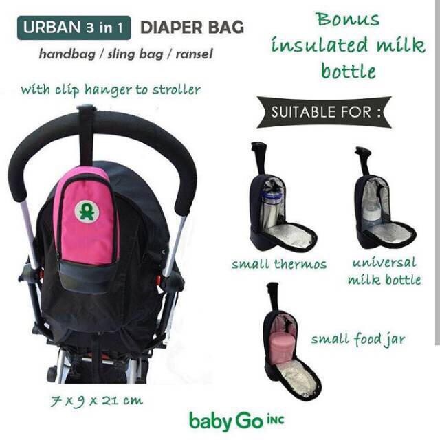 BabyGo Baby Go Inc Urban 3 in 1 Diaper Bag