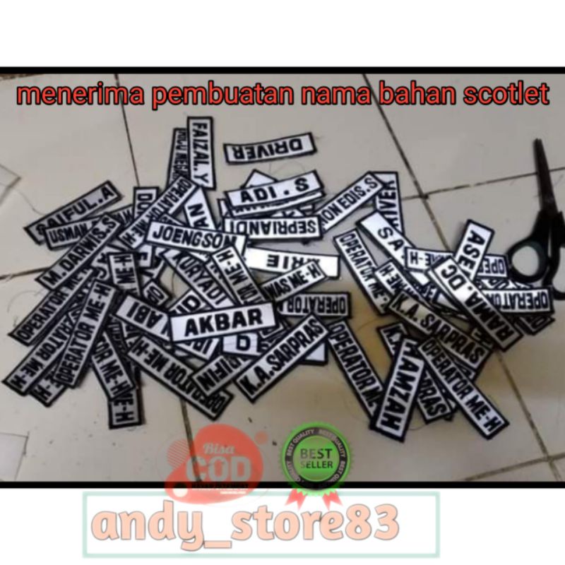 bordir nama SECURITY/SATPAM /nama di rompi ukuran 10 cmx3cm