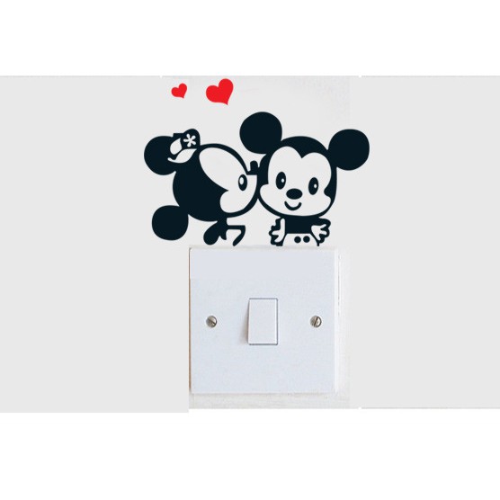 Sticker Saklar Lampu Dinding dapur motif  karton binatang panda kucing anjing wall sticker animal