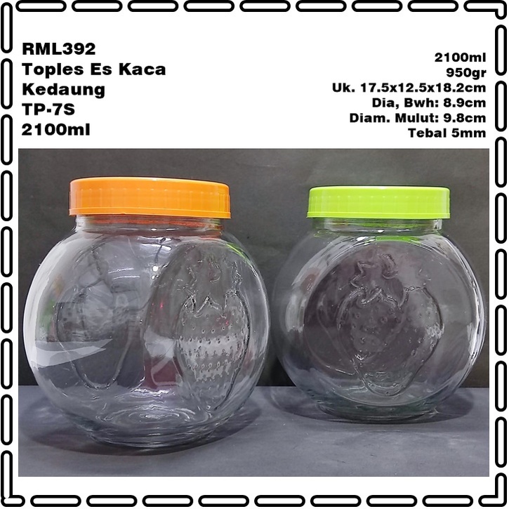 Toples Cendol/Toples Jadul/Toples Es Campur Kaca Kedaung Strawbei TP-7S 2100ml