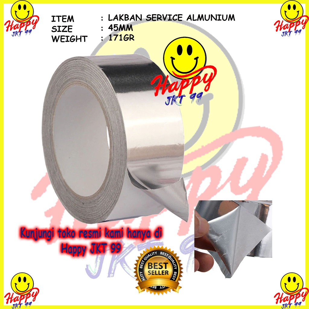 [ HAPPY JKT 99 ] LAKBAN ALUMUNIUM ALUMINIUM FOIL TAPE 4.5CM X 18METER (ANTI PANAS SERVICE)