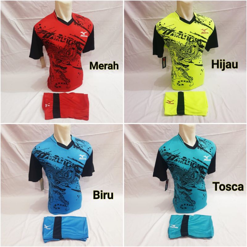 Baju setelan jersy bola dan volly mizuno PRINTING