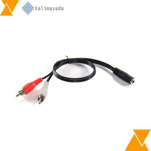 XMS Kabel Adapter Audio 3.5mm Female ke RCA Male HiFi 25cm Black Grab Medan