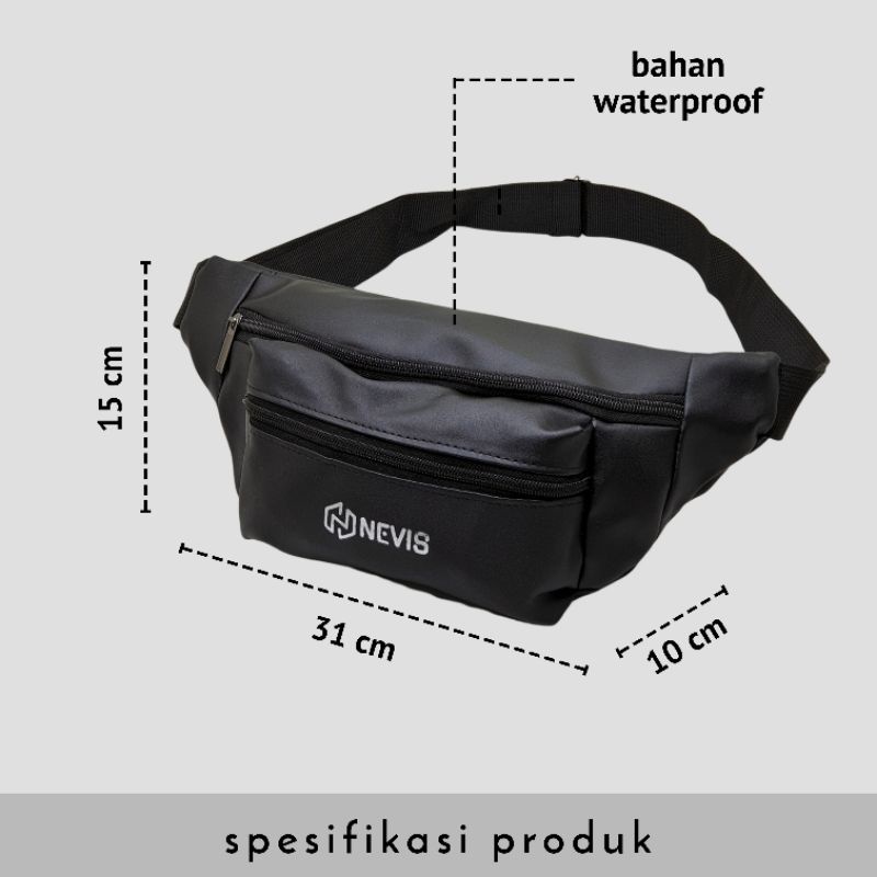 Tas Selempang Waistbag Pria Wanita Original Waterproof Nevis