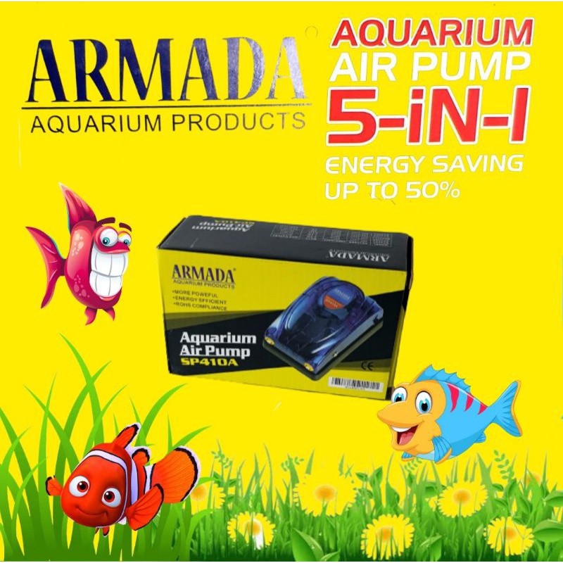 AIR PUMP ARMADA 350A/410A AERATOR AQUARIUM 2 OUTPUT