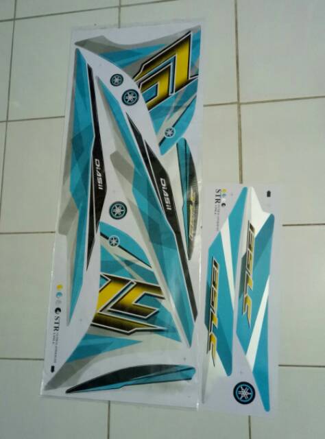 Striping variasi motor yamaha jupiter new mx 135 LC  kuning/biru/merah