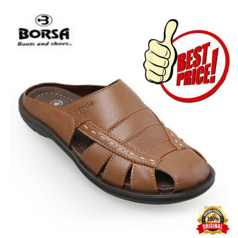 SANDAL BUSTONG KULIT ASLI PRIA DEWASA - BORSA PEBBLE ORIGINAL