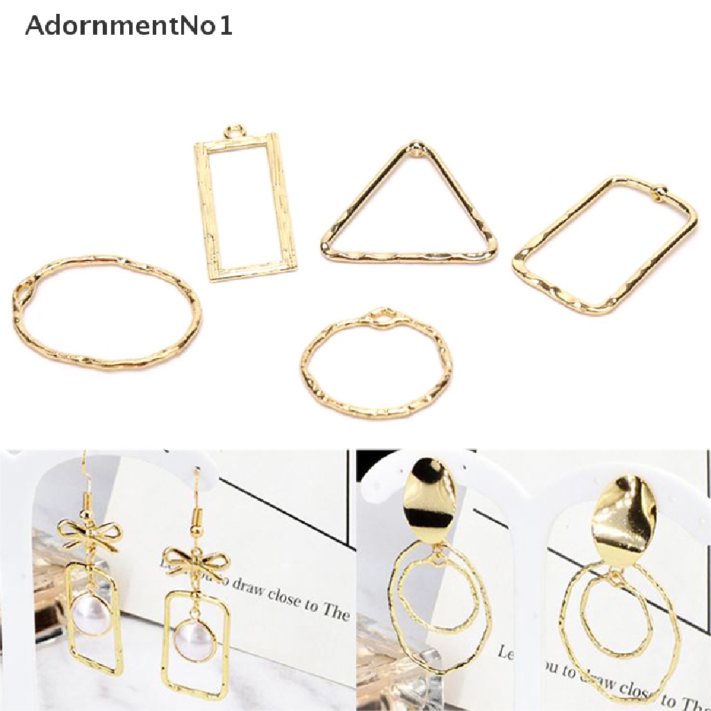 (AdornmentNo1) 10pcs / Set Liontin Geometri Hollow Out Bahan Alloy Untuk Membuat Perhiasan DIY