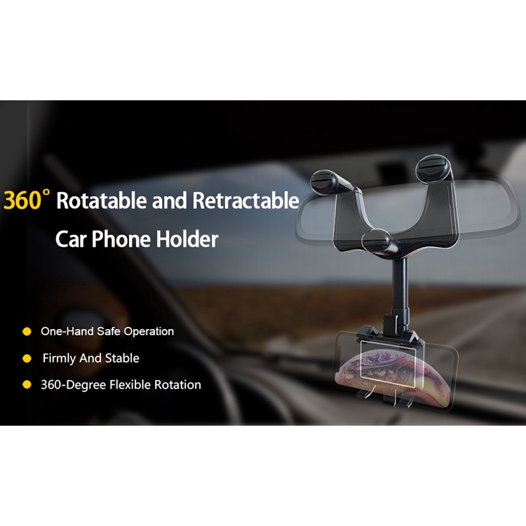 Holder Hp Mobil Dudukan Car Handphone Penjepit Hape di kaca tengah Penyangga henpon fleksibel putar aman nyaman anti ribet Stand Phone Holder Henpon NB59