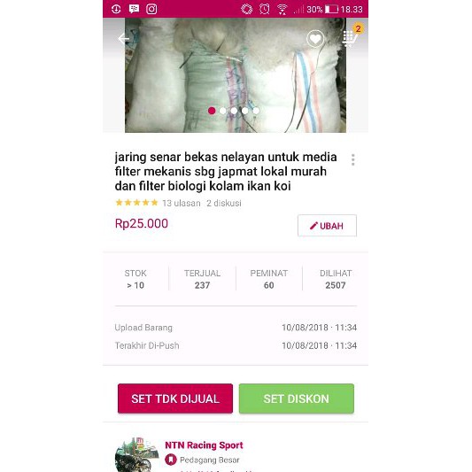 Jaring Senar Nelayan Bekas Sbg Media Filter Mekanis Dan Biologi Kolam Ikan Koi Alias Japmat Lokal Shopee Indonesia