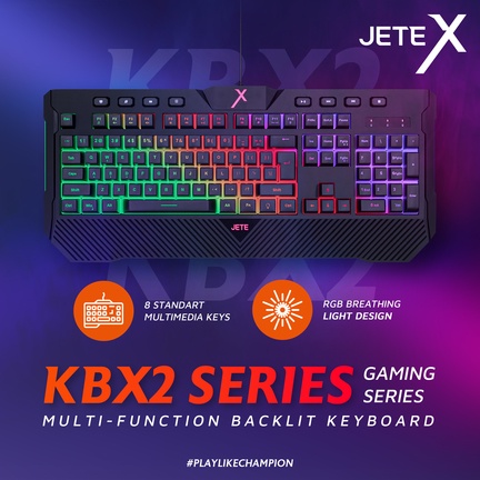 Keyboard Gaming RGB Semi Mechanical JETE KBX2 - Garansi 2 Tahun