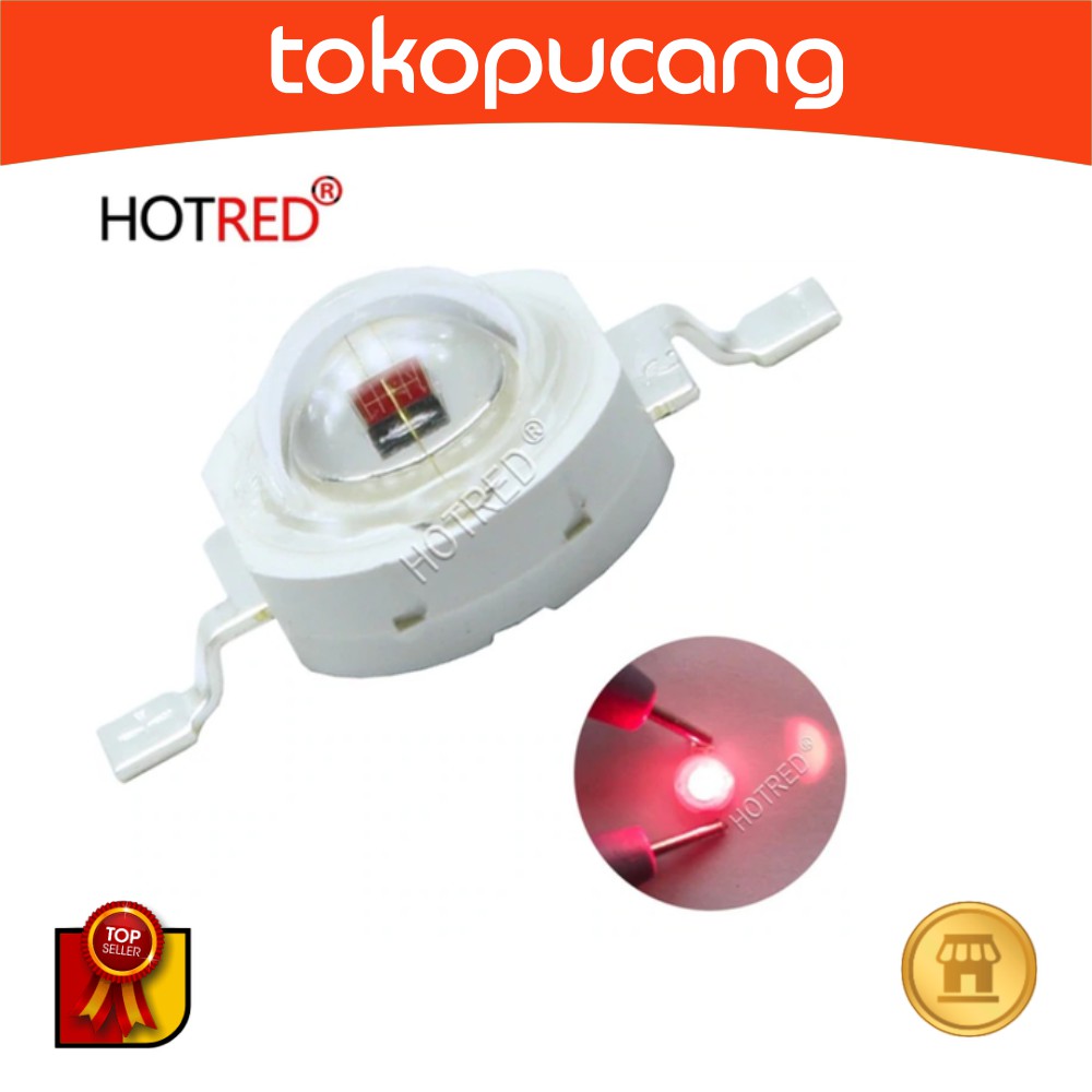 LED HPL 1w red Grow light High Power merah lampu senter