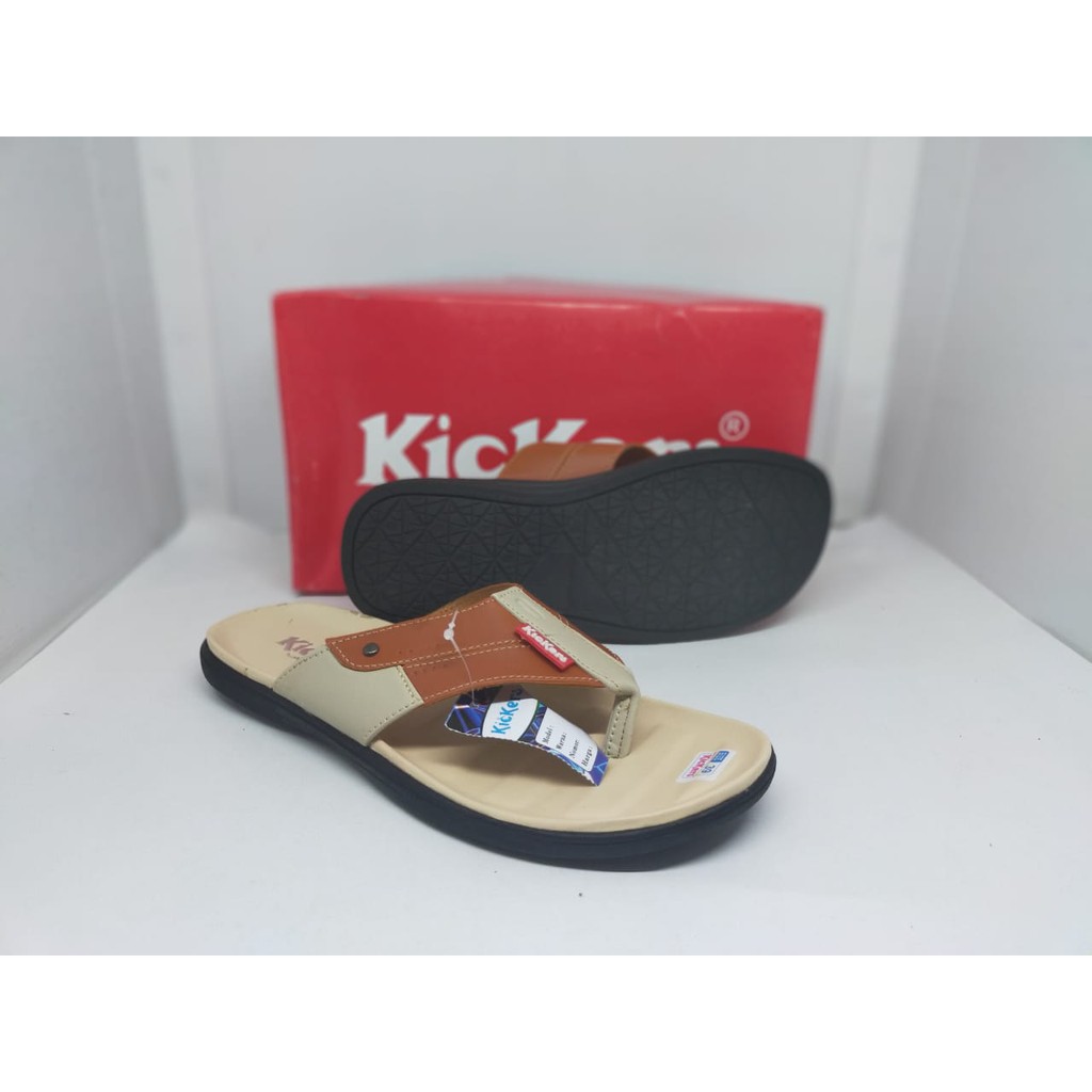 Sandal Casual Pria Kulit sintetis kickers Murah Jepit Slide Flip Flop Selop NgeMall Hangout002