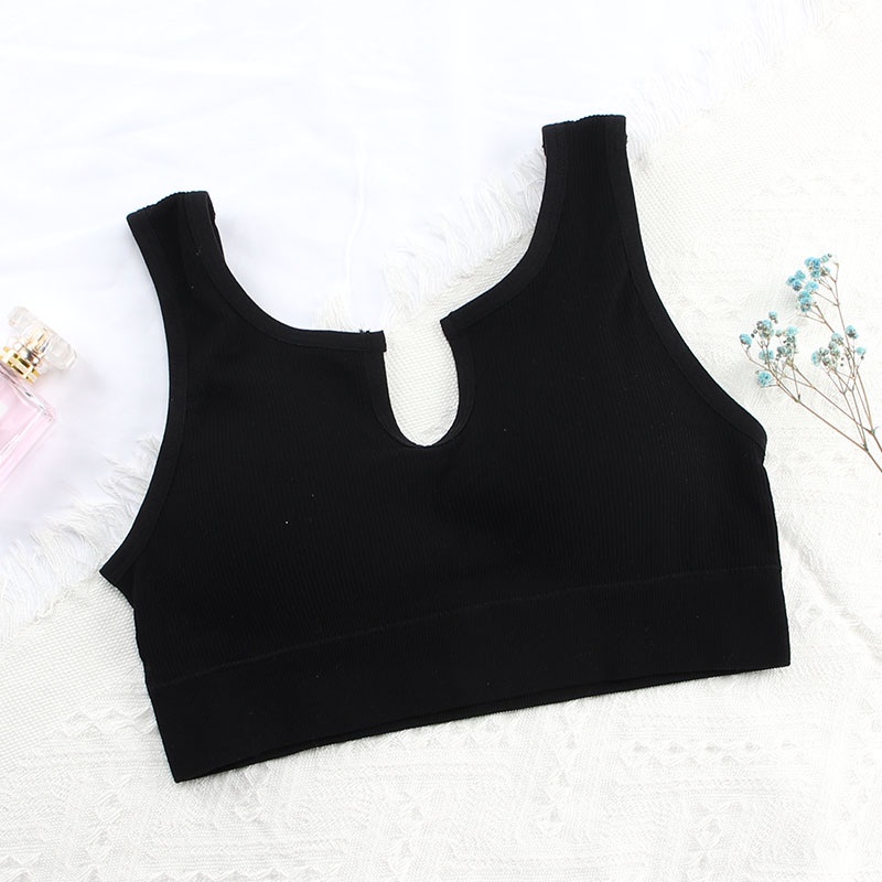 ELFYDO BRA535 Bra Tanpa Kawat Bentuk U Pakaian Dalam Wanita Polos Tali Tanktop Bra Olahraga Sportbra Gym