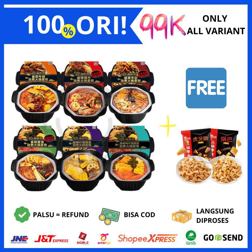 

{BISA COD} (PROMO IMLEK TERLENGKAP) Haidilao Hotpot Instant Selfpot Spicy Beef Mala, Tomato, Beef
