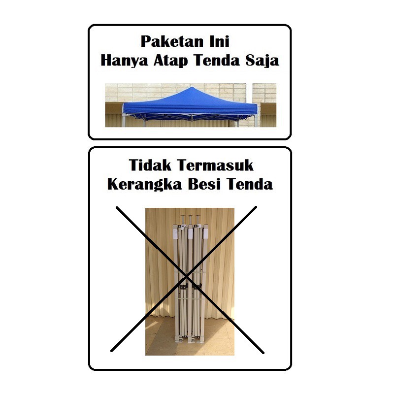 Terpal Atap Tenda Lipat 3x6 Buat Tenda Besi Putih (Tidak Termasuk Kerangka Besi Tenda)