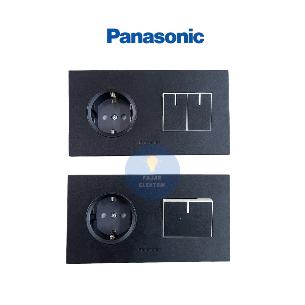 PANASONIC STOPKONTAK CP + SAKLAR ENGKEL / SERI HITAM