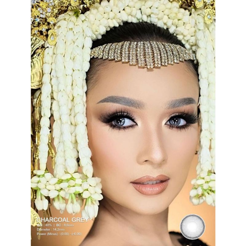 Softlens LIVING COLOR MIRACLE 14.2 MM CHARCOAL GREY MINUS -0.50 S.D -6.00 by IRISLAB