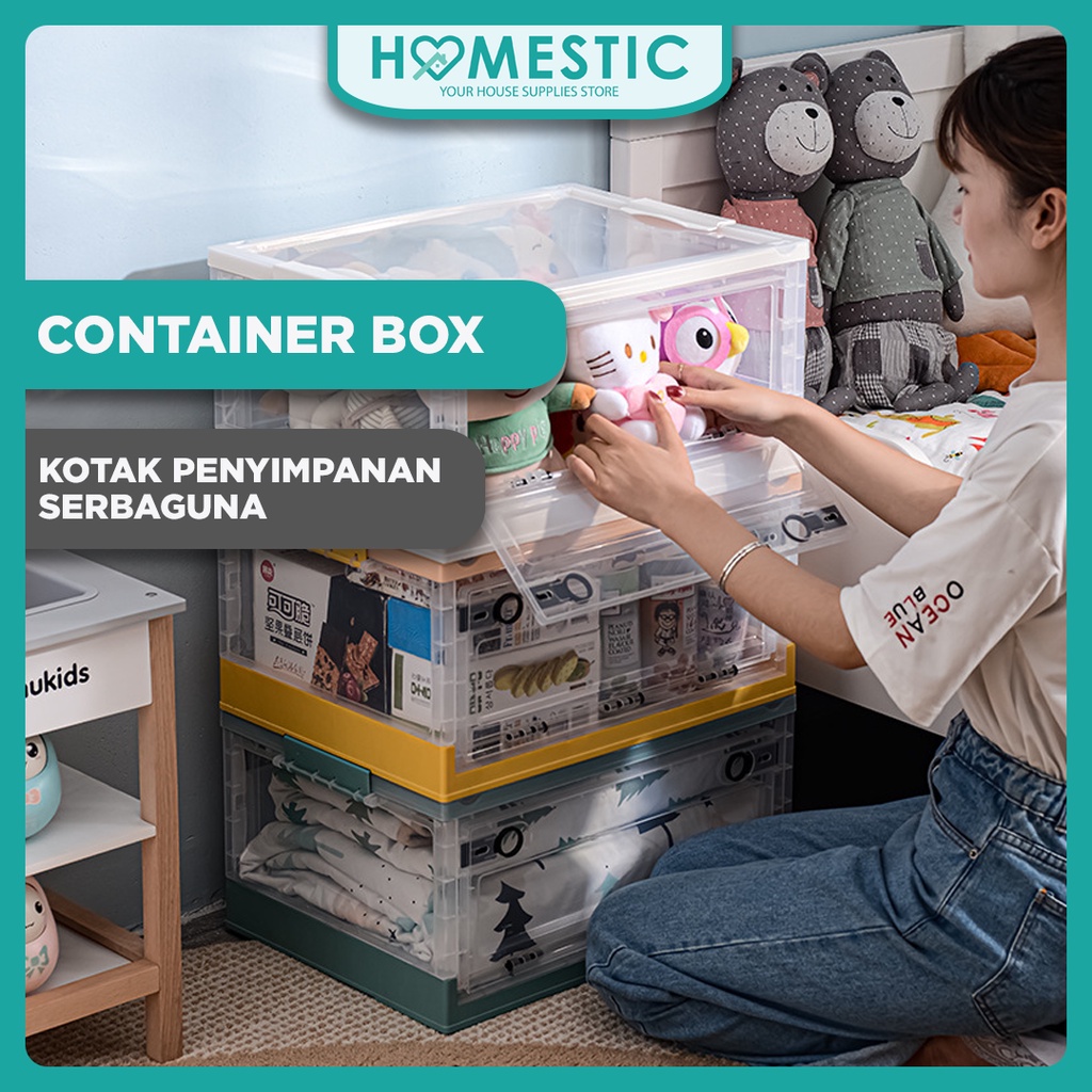 Storage Box Lipat | Folding Container Box Tempat Baju/Mainan Kotak Penyimpanan | Kontainer Storage