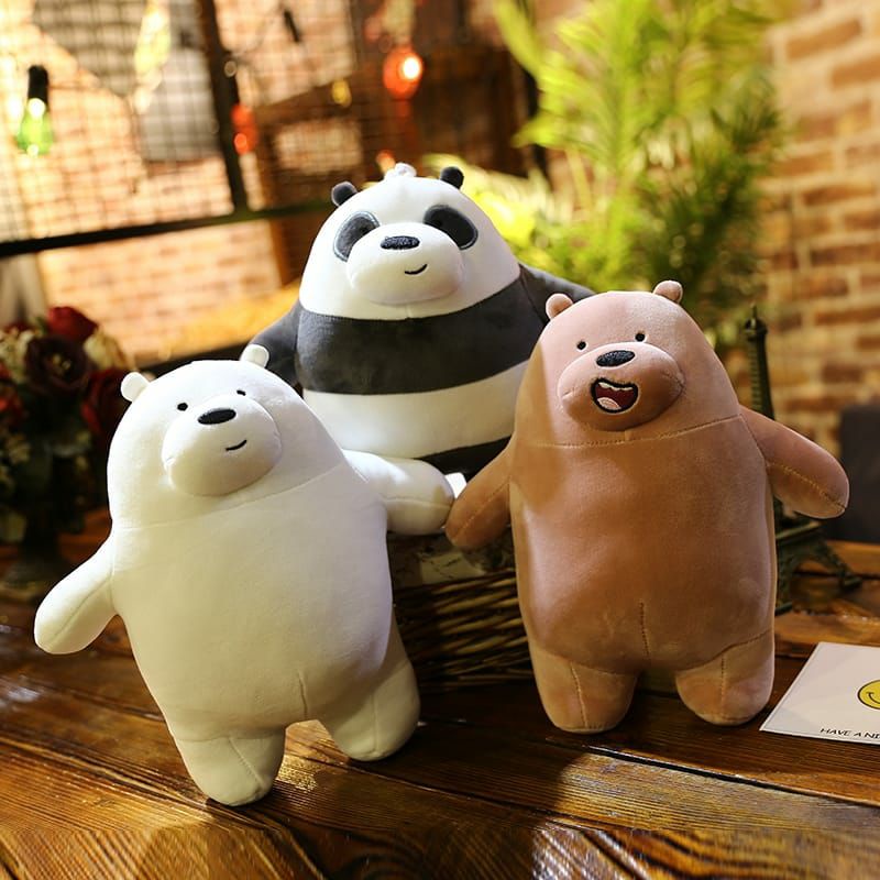 Boneka Bare Bear IMPORT WBB Boneka Lembut Birthday Gift Plush Toys Doll Ice Beruang Kutub Grizzly Coklat Panda Hitam Putih Mainan Kado Anak Hadiah Souvenir Ultah Anniversary Valentine Lucu Unik