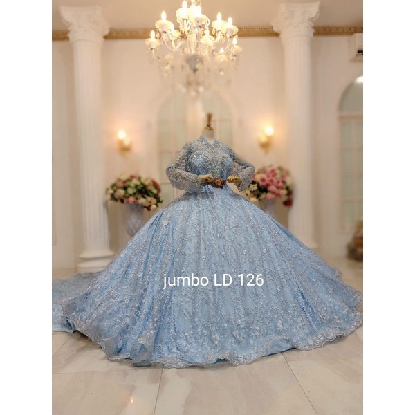 GAUN PENGANTEN BERRBY JUMBO  /GAUN BEREREKOR XXL//GAUN UKURAN BESAR//GAUN WEDDING BIG SIZE//GAUN MODERN UKURAN BESAR