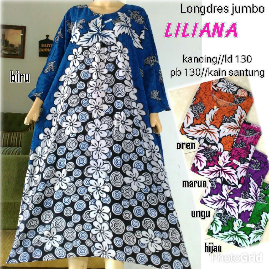 daster jumbo ld 130 busui kekinian ibu ibu hamil dan menyusui lengan panjang Daster batik xxl Panjan