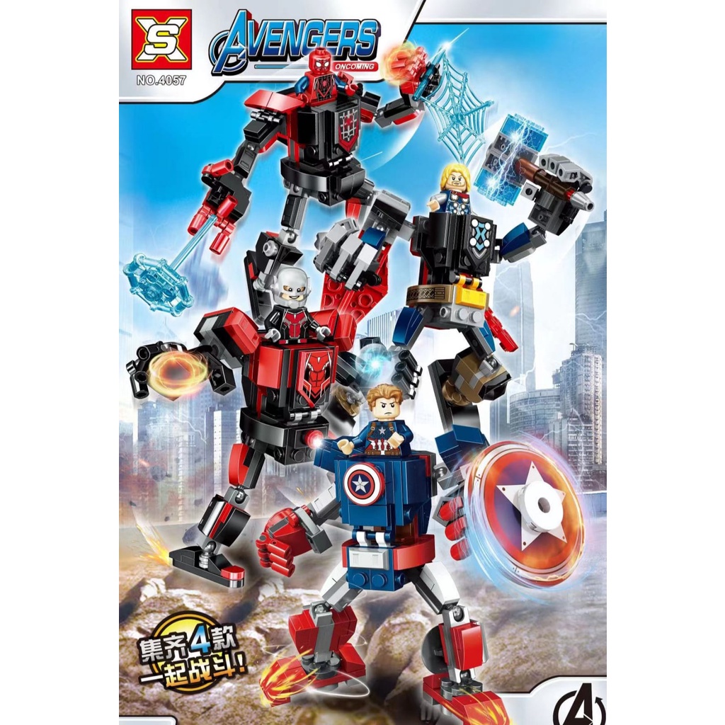 [MS]571pcs Mainan Balok Susun Superhero 4 in 1 Avenger / Balok susun Superhero Avenger 4 in 1