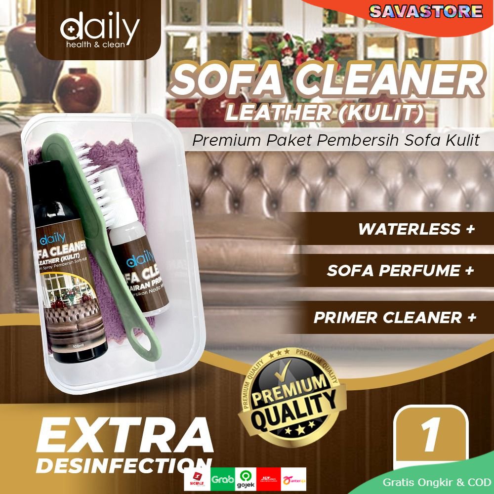 SPRAY PEMBERSIH AMPUH SOFA KULIT - SOFA LEATHER CLEANER PACK PREMIUM WATERLESS - Daily Sofa Cleaner Premium Spray Pembersih Sofa