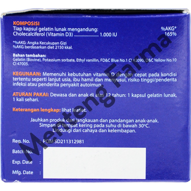 Forti-D 1000 Vitamin D3 4 Kapsul - Suplemen Vitamin D3