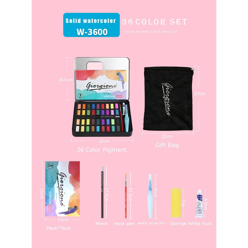 

Slayershop 48 Warna Besi Kemas Padat Set Cat Warna Air Pemula Mahasiswa Bubuk Kue untuk Mengirim