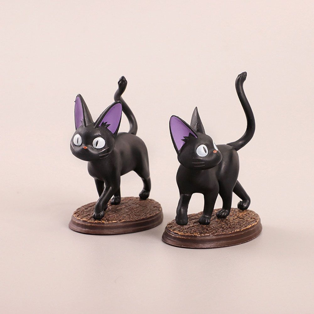 QUINTON 6pcs/set Black Cat Action Figures Kid Ornaments Miniatures Gift Funny Toys DIY Home Decor Small Statue Figure Figurines