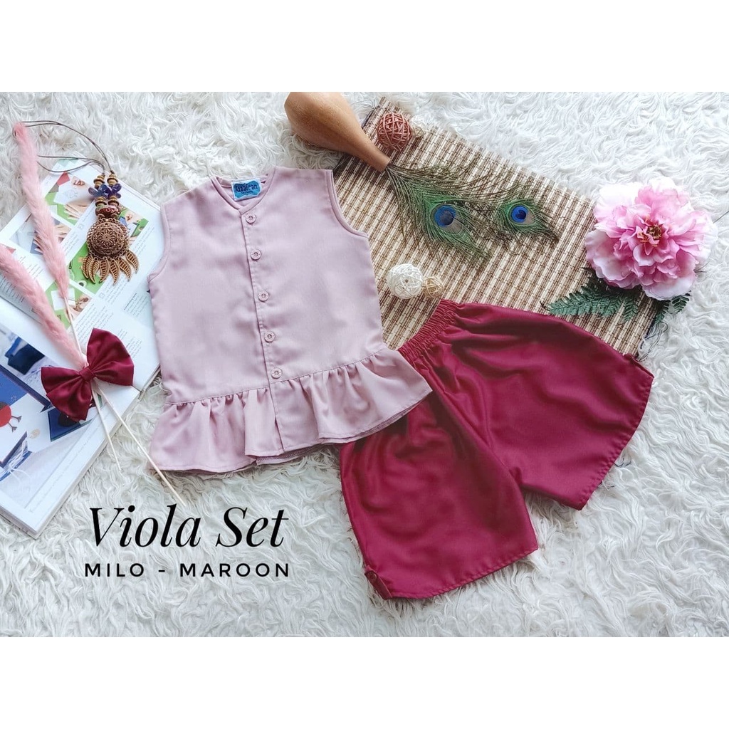 Baju Simple/Viola Set/Setelan Baju Anak/Baju Anak Unik/Setelan Kekinian