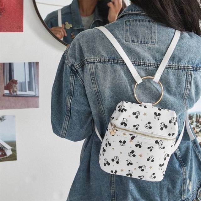 Tas Typo Mickey Mouse Backpack - White
