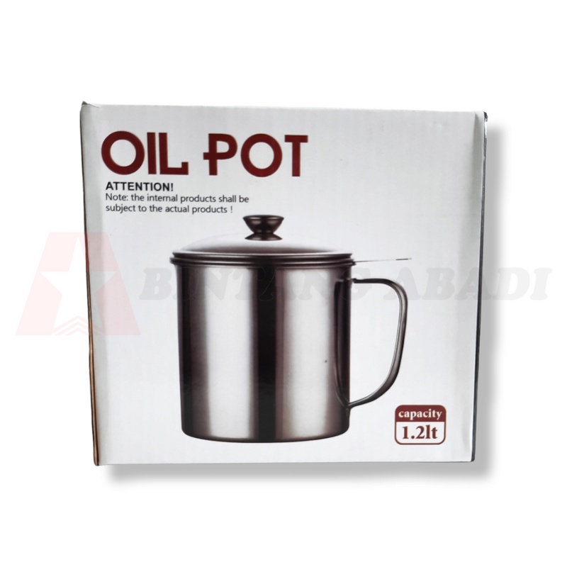 

KK TEMPAT MINYAK OIL POT 1.2 LITER STAINLESS