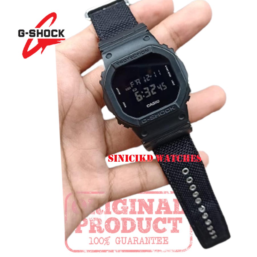 Jam tangan G-SHOCK DW-5600BBN-1DR Original G Shock DW5600BBN DW 5600BBN-1DR Strap Kanvas Original