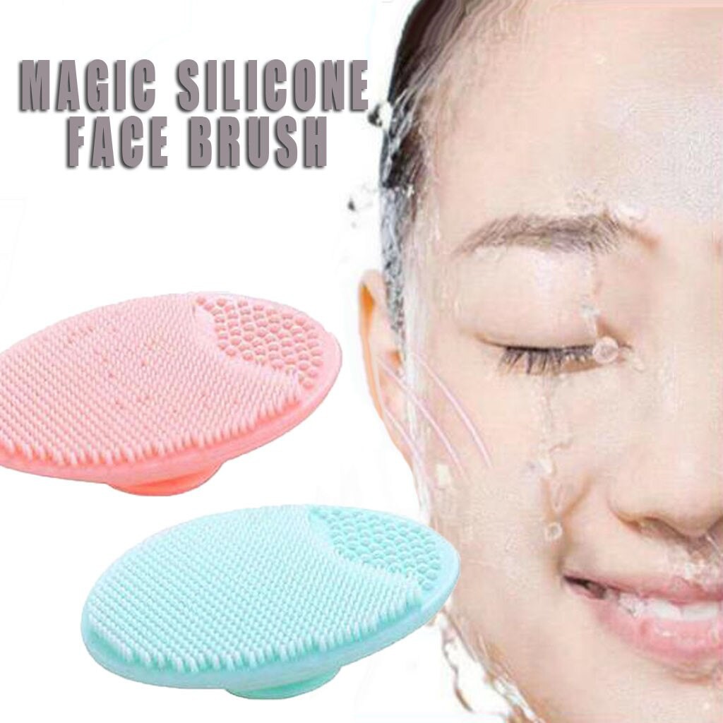 Sikat Pembersih Wajah Silikon Oval Facial Komedo / Magic Silicone Face Brush Oval