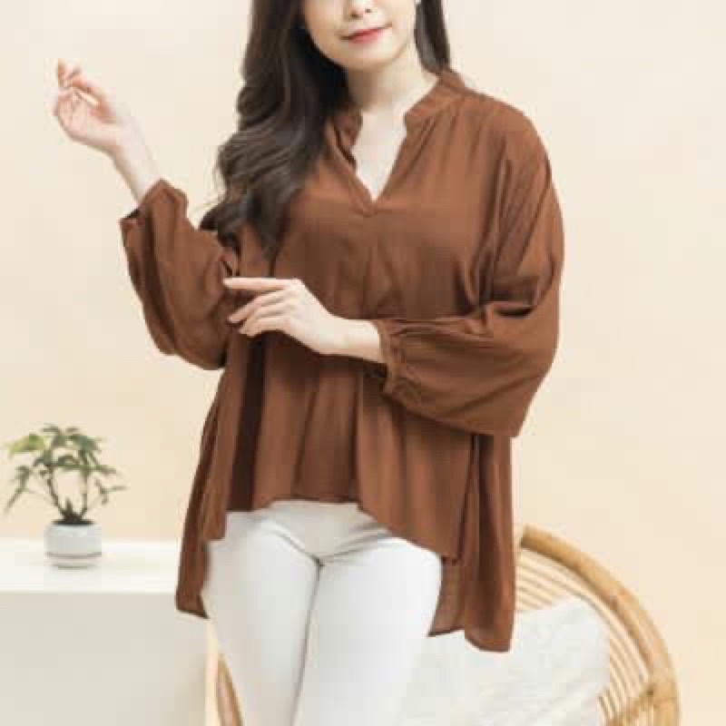 HILDA BLOUSE OVERSIZE || BLOUSE CRINCLE OVERSIZE