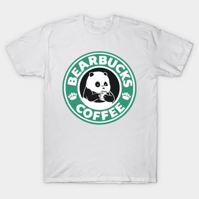 Kaos Baju Combed 30S Distro WE BARE BEARS BEAR BUCKS COFFEE Kopi