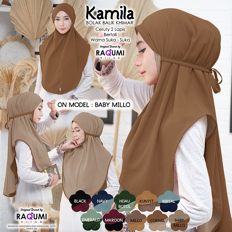 (TERBARU) KAMILA BOLAK BALIK KHIMAR l JILBAB l HIJAB INSTANTERMURAH ORI By RAQUMI X MNV
