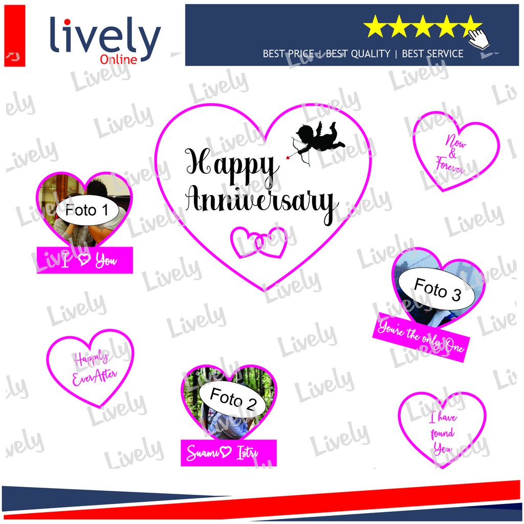 CUSTOM NAMA CAKE TOPPER KARAKTER LOVE HIASAN KUE HBD HAPPY BIRTHDAY