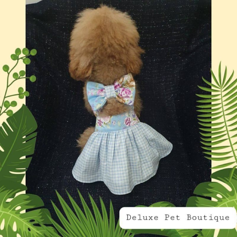 Baju Dress Sexy Pita Biru Anjing Kucing Cewek