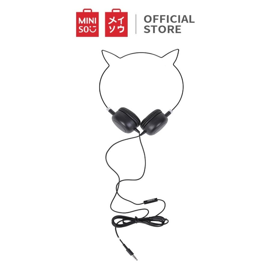 MINISO Headset Headphone Earphone On Ear Kabel Telinga Kucing Cat Ears