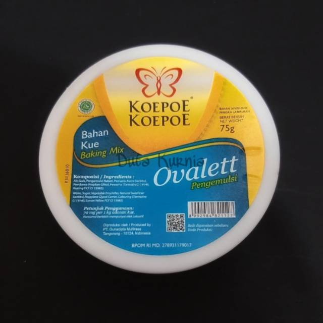 Ovalet / Emulsifier Bahan Pengembang Kue Koepoe Kupu 35 gram