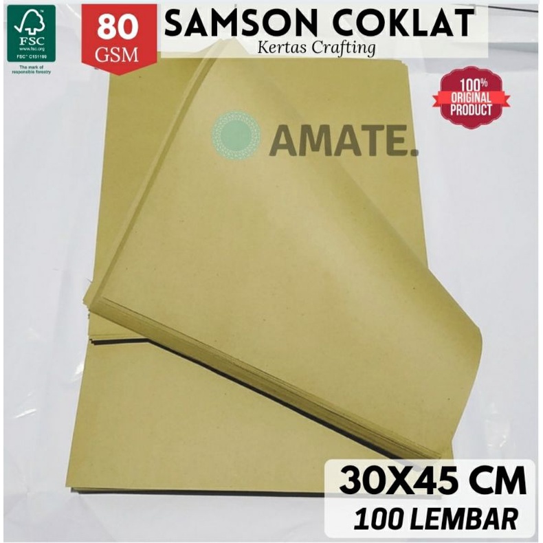 

Kertas Samson Kraft 80g A3 - isi 100 Lembar - 45x30cm - Samson Kuning