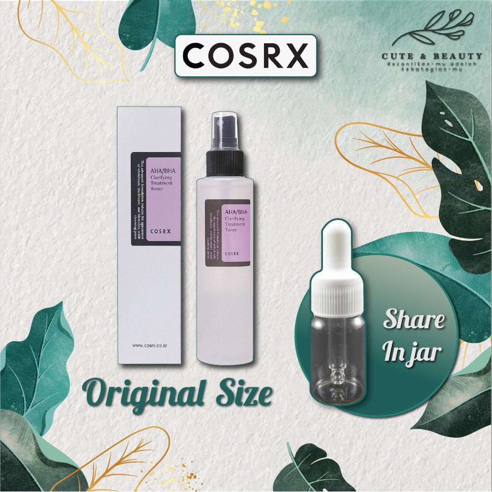 Cosrx AHA BHA Clarifying Treatment Toner 150ml Full Size & Share in Jar serum sunscreen masker wajah
